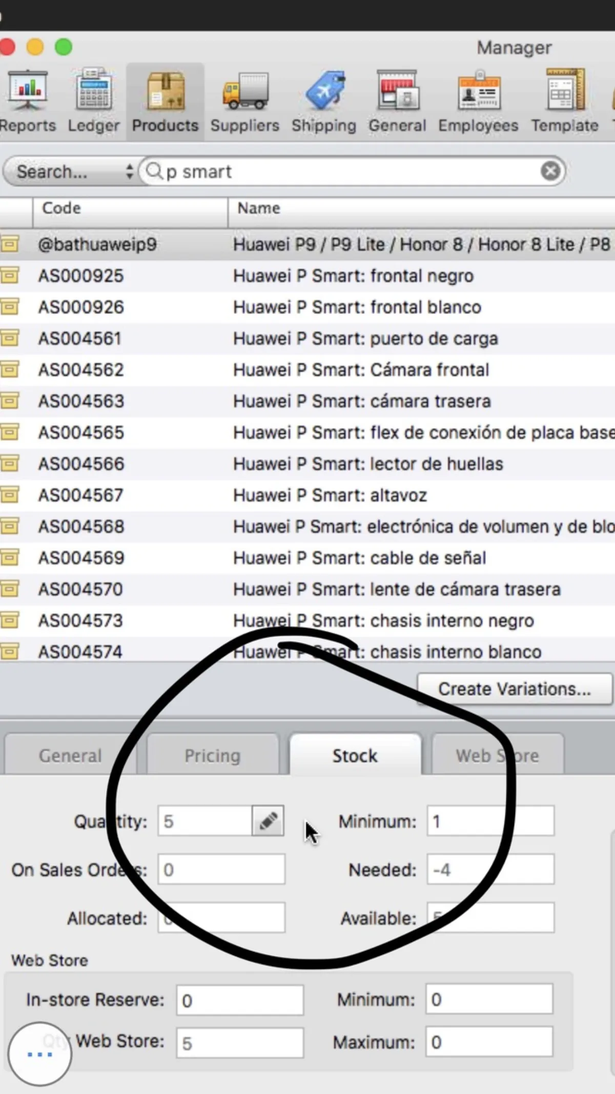 Checkout POS Manager — inventario manual