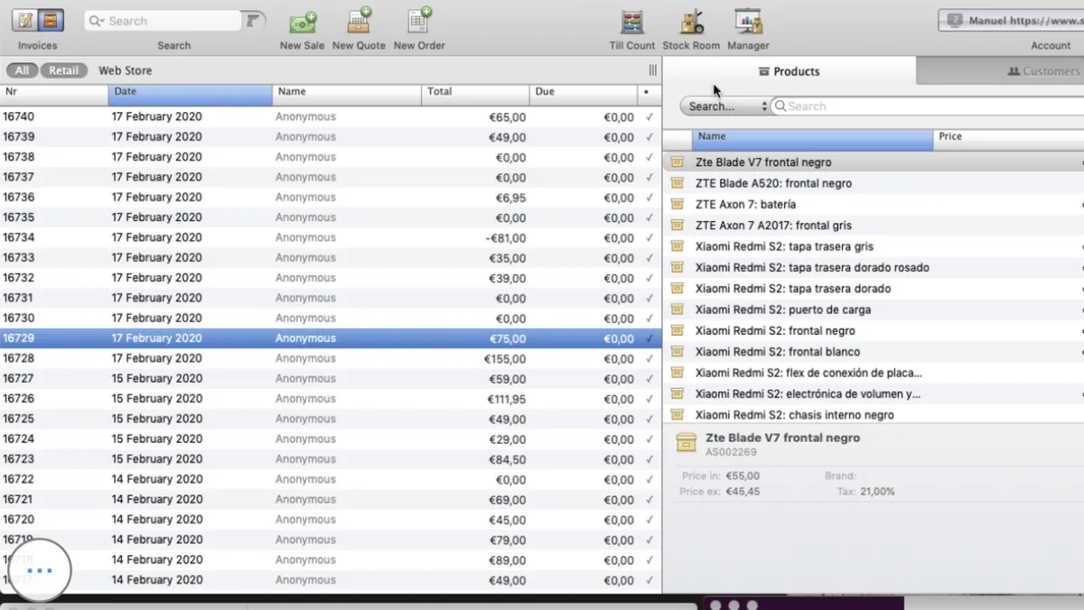 POS legacy antes de la transformación