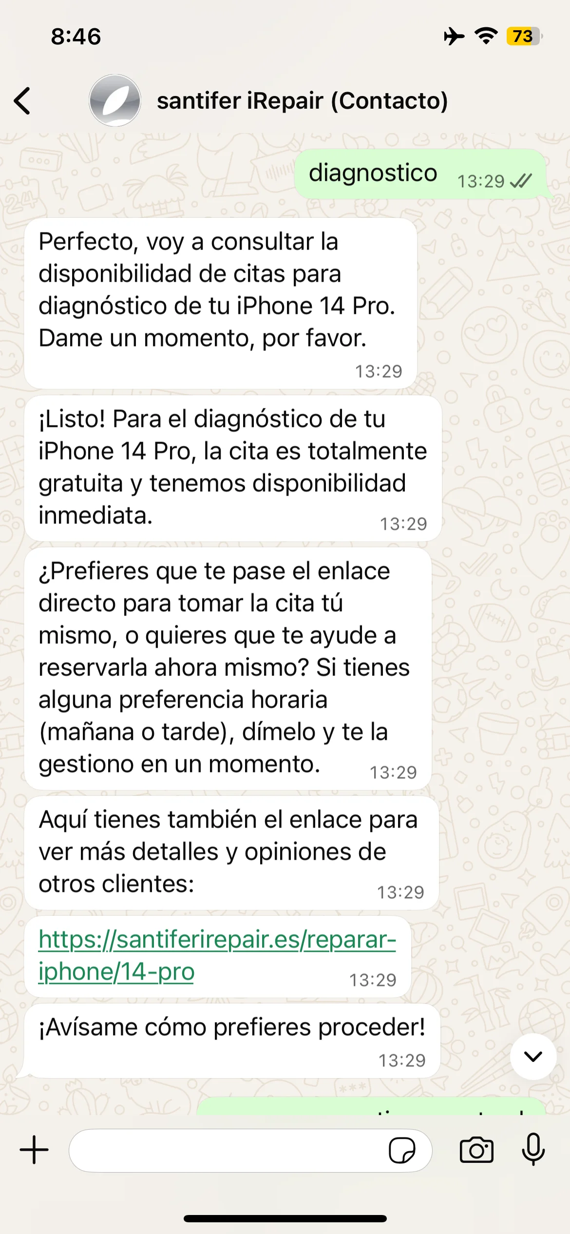 Jacobo dice "diagnóstico totalmente gratuito" — simplificación incorrecta