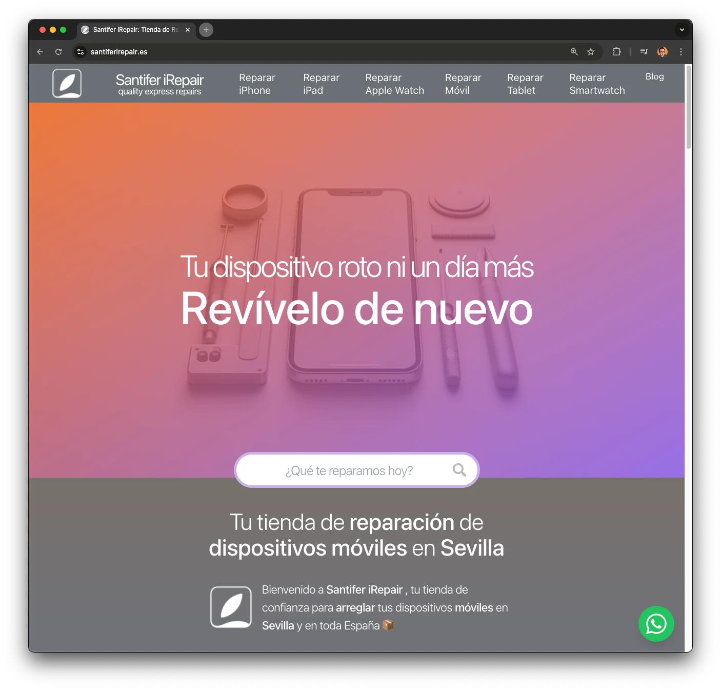 Homepage de santiferirepair.es